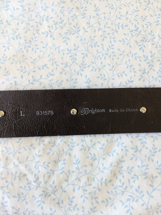 Brighton statement leather belt silver-tone hardware Vintage Style Size L main image 5